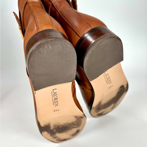 Lauren Ralph Lauren Briele Brown Leather Boots US 9.5 B - Picture 14 of 16